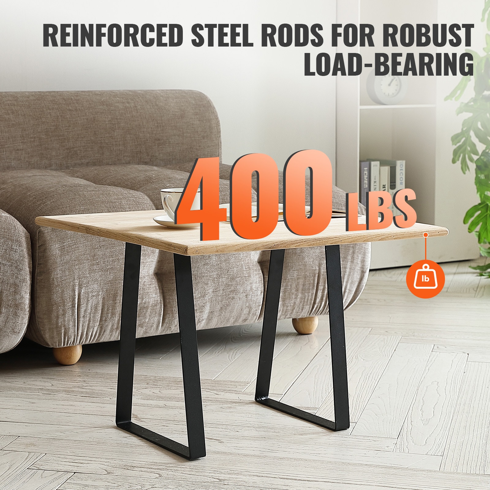 16 Inch Trapezoid Steel Table Legs, Replacement Furniture Legs Set Of 2 For DIY Coffee Tables, Modern Desks, Bench, Night Stands, Sofa, Max Load 400 Lbs Heavy Duty, Quick Instalation Legs Black_maomaolike.com